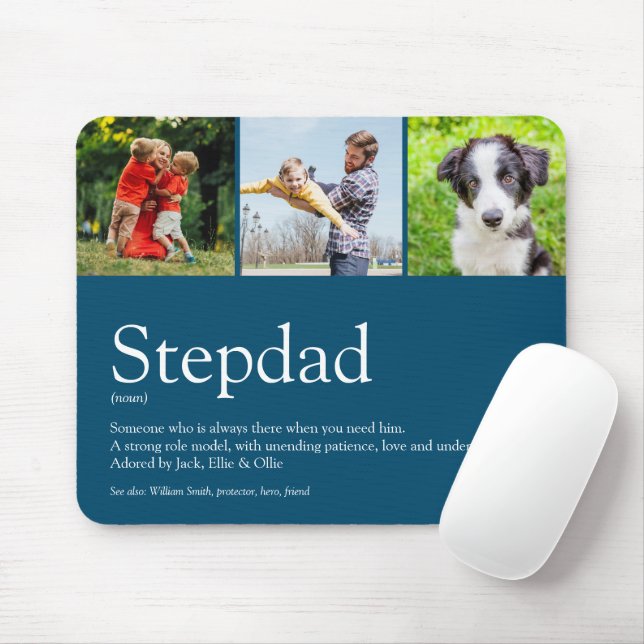 Stepfather Stepdad Definition 3 Photo Fun Blue Mouse Pad (With Mouse)