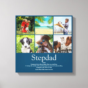 Stepfather, Stepdad Definition 6 Photo Fun Blue Canvas Print