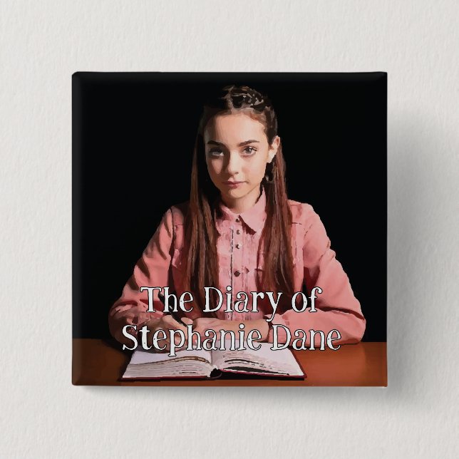 Stephanie Dane 2 Inch Square Button (Front)