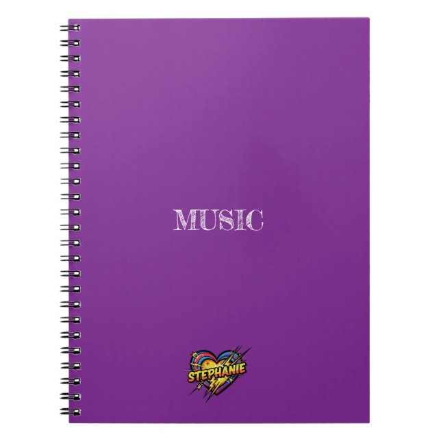 Stephanie Heart Purple Notebook (Front)