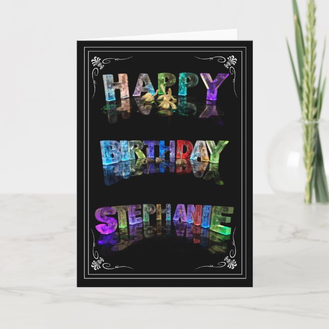 Stephanie -  Name in Lights greeting card (Photo) (Front)