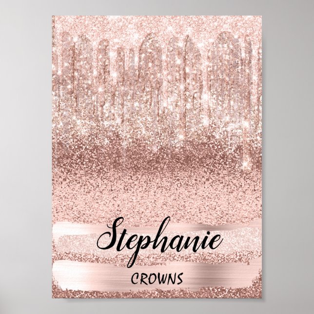 Stephanie Name Meaning Birthday 16th Bridal Rose Poster (Front)