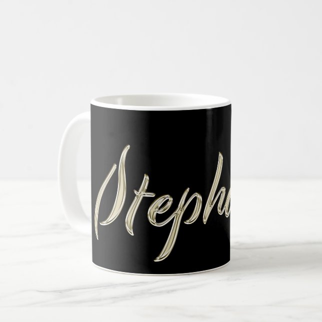 Stephanie white gold Handwriting Tasse de café (Devant gauche)