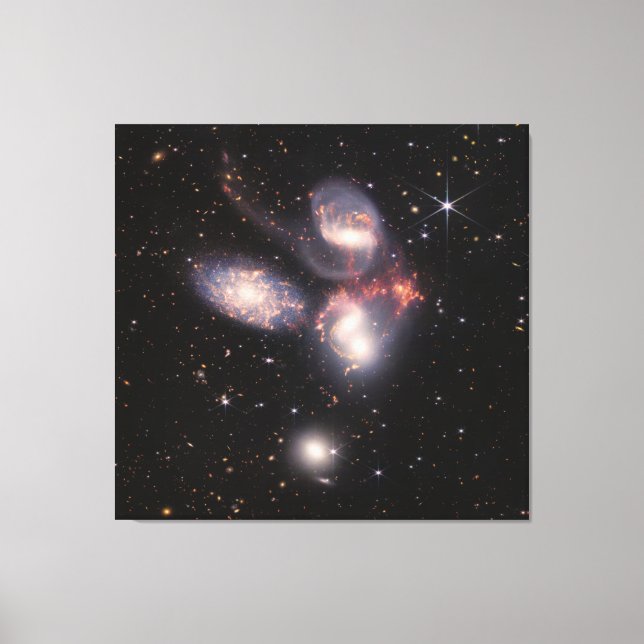 Stephan's Quintet 5 Galaxies Deep Field James Webb Canvas Print (Front)