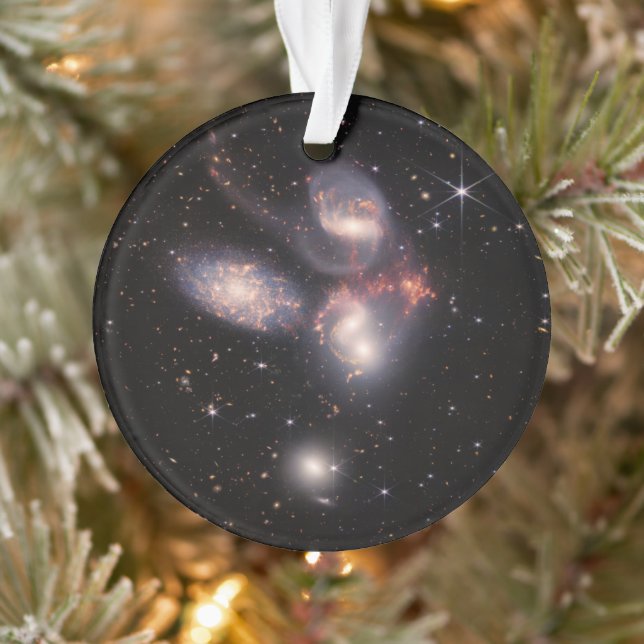 Stephan's Quintet 5 Galaxies Deep Field James Webb Ornament (Tree)