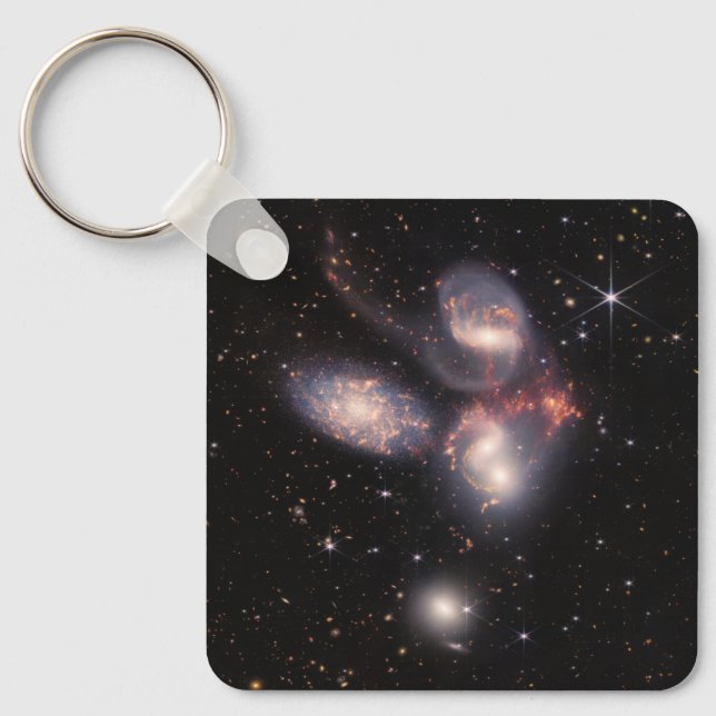 Stephan's Quintet 5 Galaxies in Deep Field   Keychain (Front)
