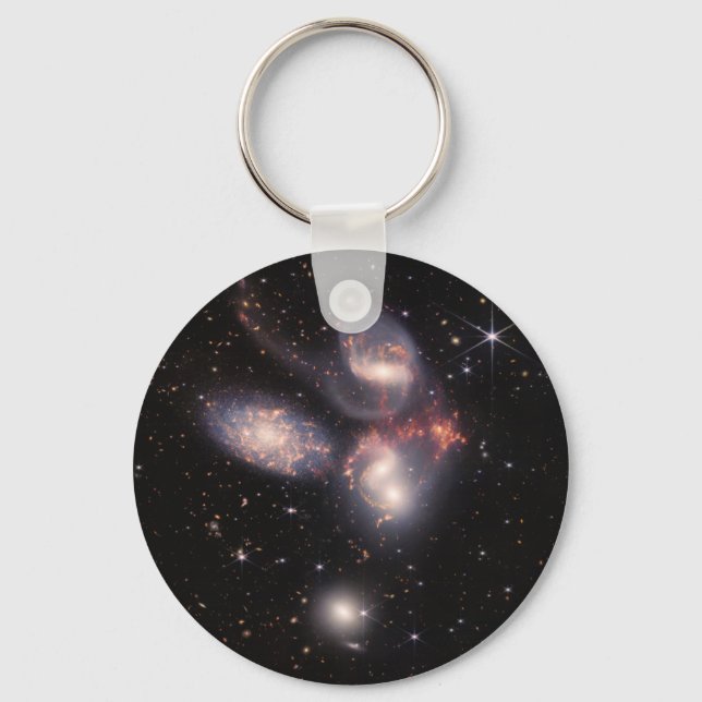 Stephan's Quintet 5 Galaxies in Deep Field   Keychain (Front)