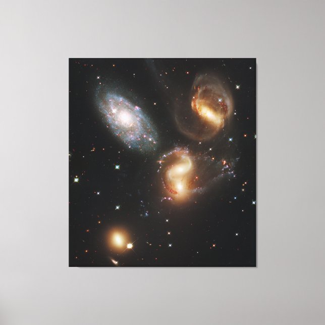 Stephan's Quintet: A Galaxy Galactic Wreckage Canvas Print (Front)