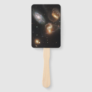 Stephan's Quintet: A Galaxy Galactic Wreckage Hand Fan