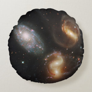 Stephan's Quintet: A Galaxy Galactic Wreckage Round Pillow