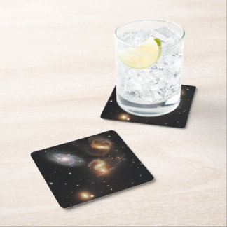 Stephan's Quintet: A Galaxy Galactic Wreckage Square Paper Coaster
