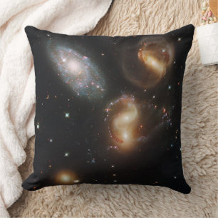 Stephan's Quintet: A Galaxy Galactic Wreckage Throw Pillow