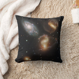 Stephan's Quintet: A Galaxy Galactic Wreckage Throw Pillow