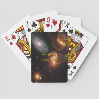 Stephans Quintet deep space star galaxy cluster Playing Cards