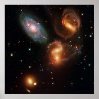 Stephans Quintet deep space star galaxy cluster