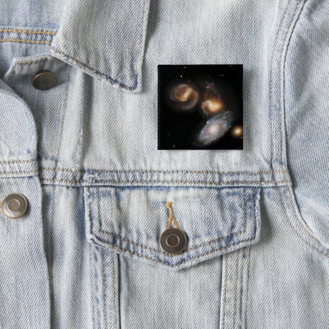Stephan's Quintet Galaxies 2 Inch Square Button (In Situ)