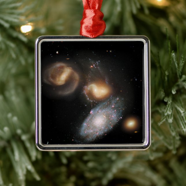 Stephan's Quintet Galaxies Metal Ornament (Tree)