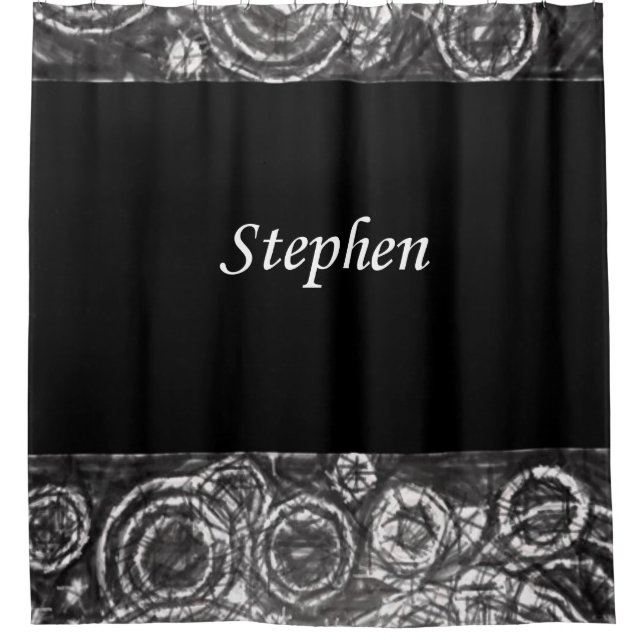 Stephen black white showercurtain (Front)