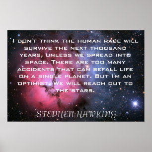 Stephen Hawking citation poster de l'espace