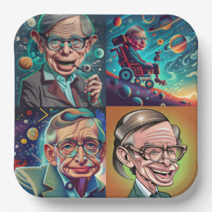 Stephen Hawking Genius Paper Plate
