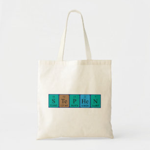 Stephen periodic table name tote bag
