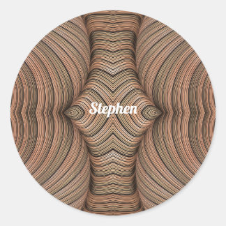 STEPHEN ~ Pretty Shades of Brown Fractal ~  Classic Round Sticker