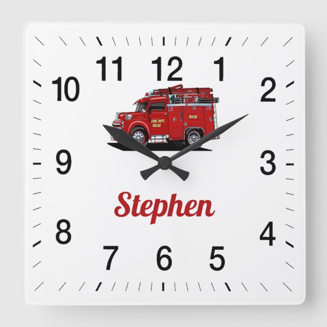 Stephen's Fire Secourt Carré Horloge murale (Recto)