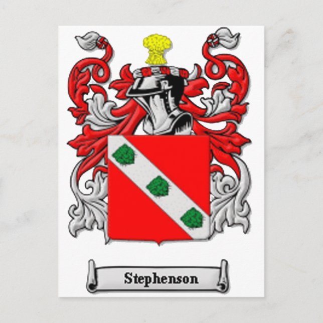 Stephenson Family Coat of Arms Postcard (Front)