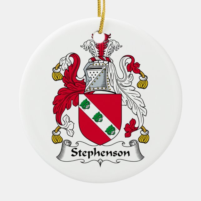 Stephenson Family Crest Ceramic Ornament (Front)