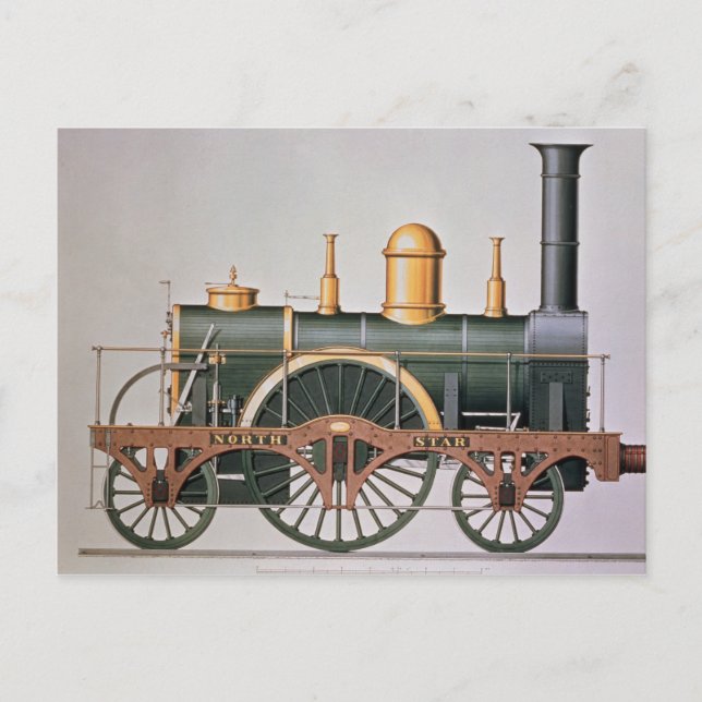 Stephenson's 'North Star' Steam Engine, 1837 Postcard (Front)