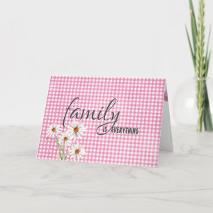 Stepmom birthday daisy on pink gingham card