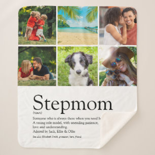 Stepmom Bonus Mom Definition 6 Photo Collage Sherpa Blanket