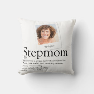 Stepmom Bonus Mom Definition Modern Photo Throw Pillow