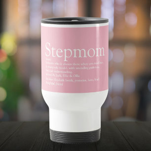 Stepmom Definition Quote Modern Pink Travel Mug