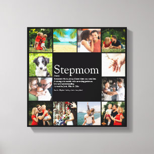Stepmom Stepmum Bonus Mom Definition Photo Collage Canvas Print
