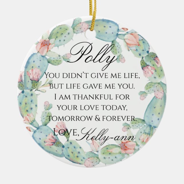 Stepmother Of The Bride Gift Ceramic Ornament (Front)