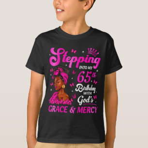 Stepng Into My 65th Birthday Christian Bday Women  T-Shirt
