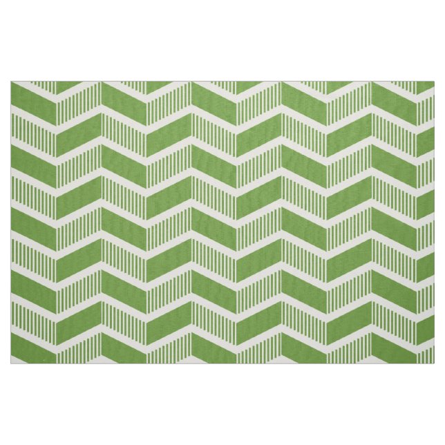 Stepped Chevrons - Avocado Green Fabric (Fat Quarter)
