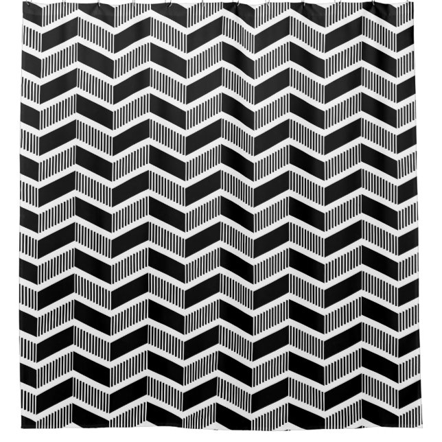 Stepped Chevrons - Black and White (Front)