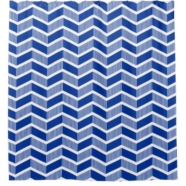 Stepped Chevrons - Navy Blue and White (Front)