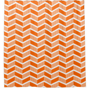 Stepped Chevrons - Orange and White