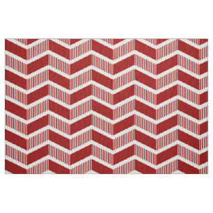 Stepped Chevrons - Ruby Red Fabric