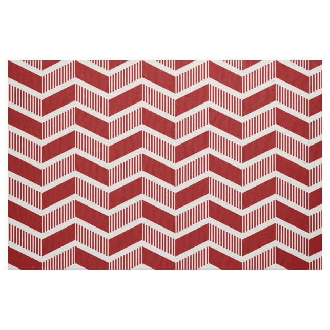 Stepped Chevrons - Ruby Red Fabric (Fat Quarter)