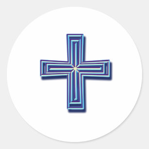 Stepped Cross 2 Classic Round Sticker