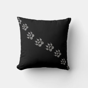 Stepped Into My Heart Dog Paw Prints Dog Mama Throw Pillow