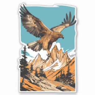 STEPPEE EAGLE OVER THE ALMATY MOUNTAINS KAZAKHSTAN