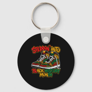 Steppin' into black history month shoes pride keychain