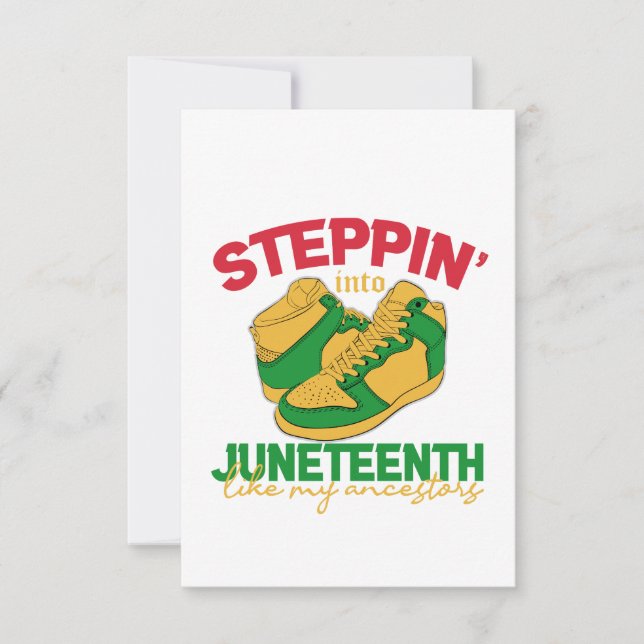 Steppin' Into Juneteenth Black History Month Gift  Thank You Card (Front)