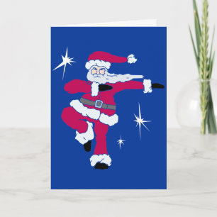 Steppin Santa solo Solid Holiday Card