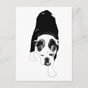 Stepping Dog Sketch Shares Cheery Winter Stories Postcard